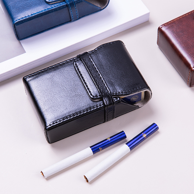 Selling high quality Case for Cigarette Box PU Leather Waterproof 20 Pcs Capacity Custom Logo Tobacco Cases