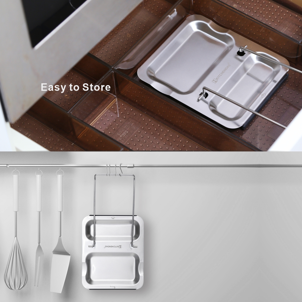 Foldable Stainless Steel Lid and Spoon Rest  Multifunctional Lid and Spoon Holder