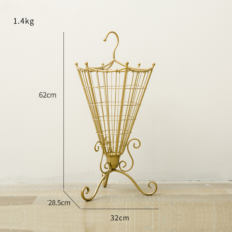 Umbrella storage rack hotel decor rain gear storage rack umbrella holder drain rack home decoration metal gold Umbrella stands