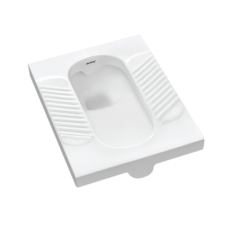 Medyag Cheap Porcelain Squat Pan Ivory Glossy White Bathroom Ceramic Sanitary Ware Squat Pan Toilet