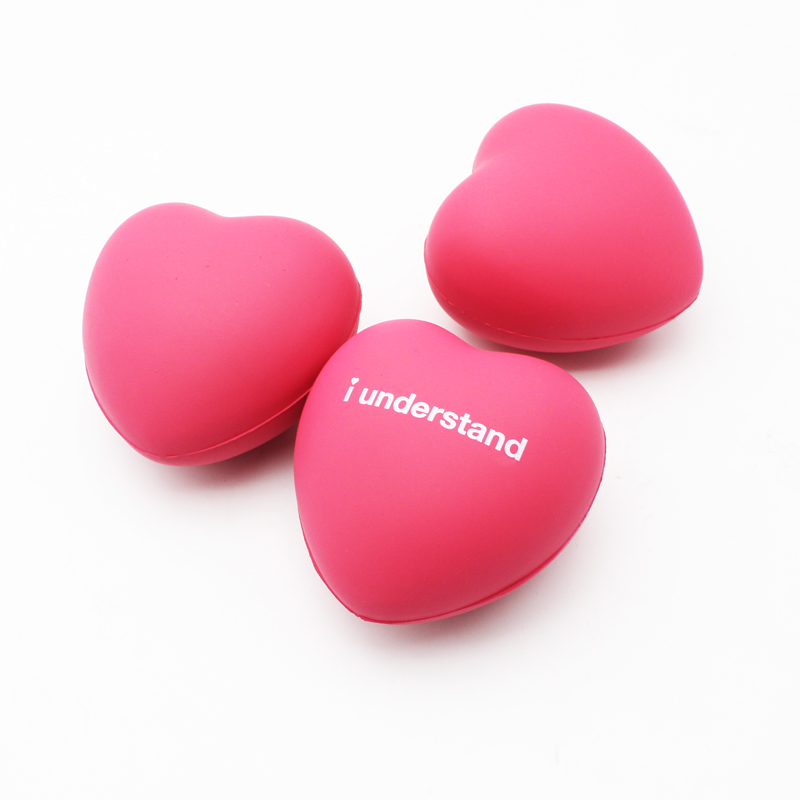 2021 promotional colorful New Logo Custom Logo Printed Fidget Puppy Glitter Peach Heart Anti Stress Relief Ball