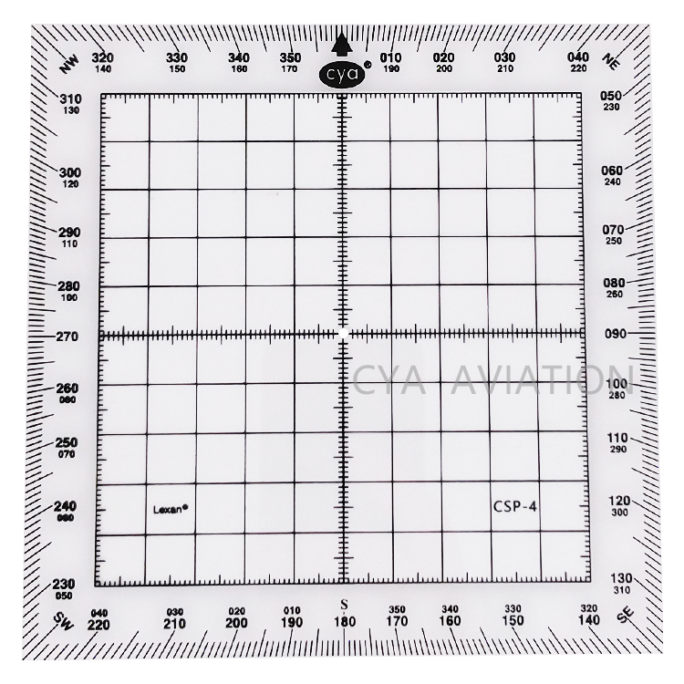 Flexible Lexan Plastic Navigation Map Nautical Miles Reading Square Protractor for Pilot Students Study Using CSP-4