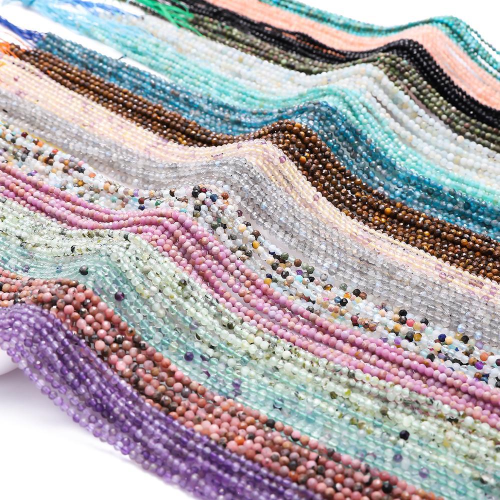 Faceted Gemstone Natural Stone Seed Beads Colorful Redalite stone Loose Beads for Jewelry Making accessories wholesale