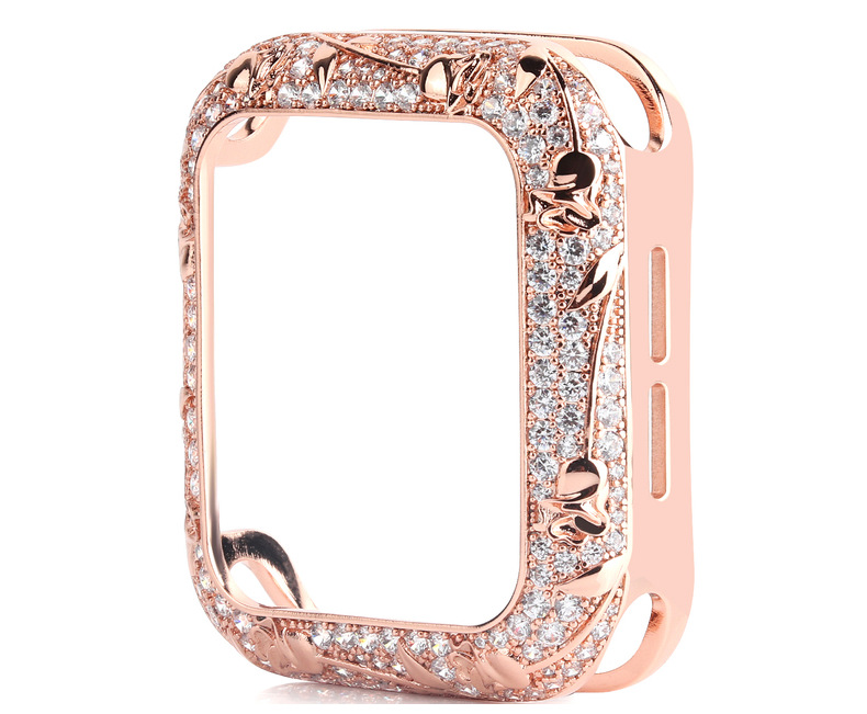 Applicable to apple iwatch2 3 4 5 6 watches Diamond - encrusted case sheath Tulip shell