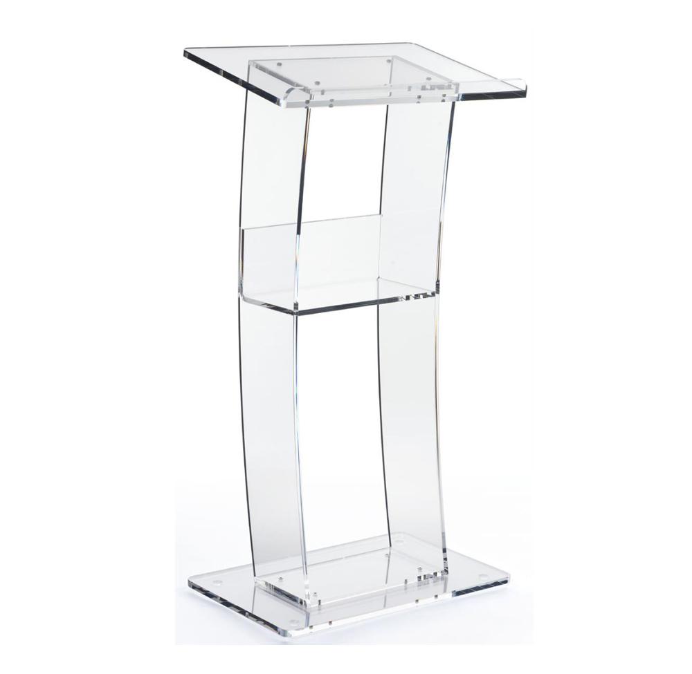 Акриловый подиум Lectern открытая спина с полкой изогнутый пол