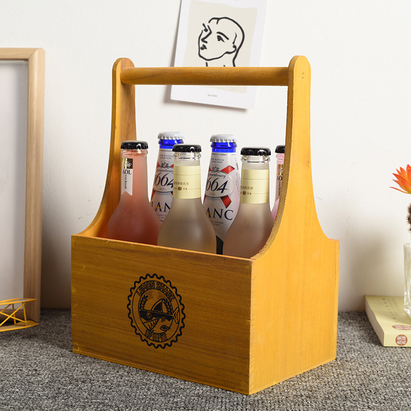 Vintage wine and beverage portable wooden box size customization