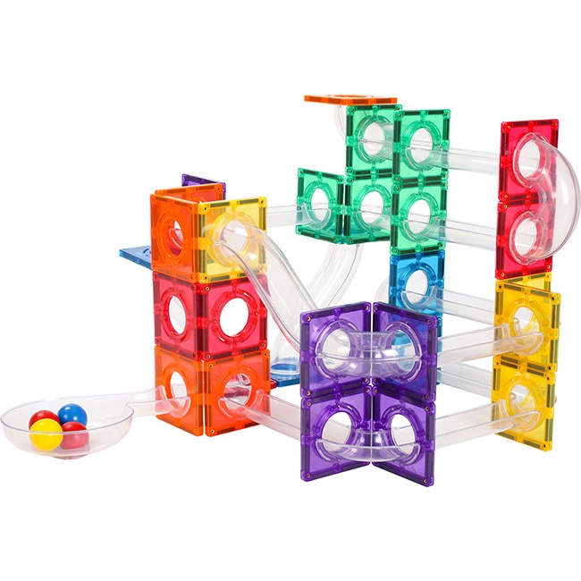 G8113 70pcs plastic abs transparent MNTL marble run marble race run building blocks toy marble run big particle block