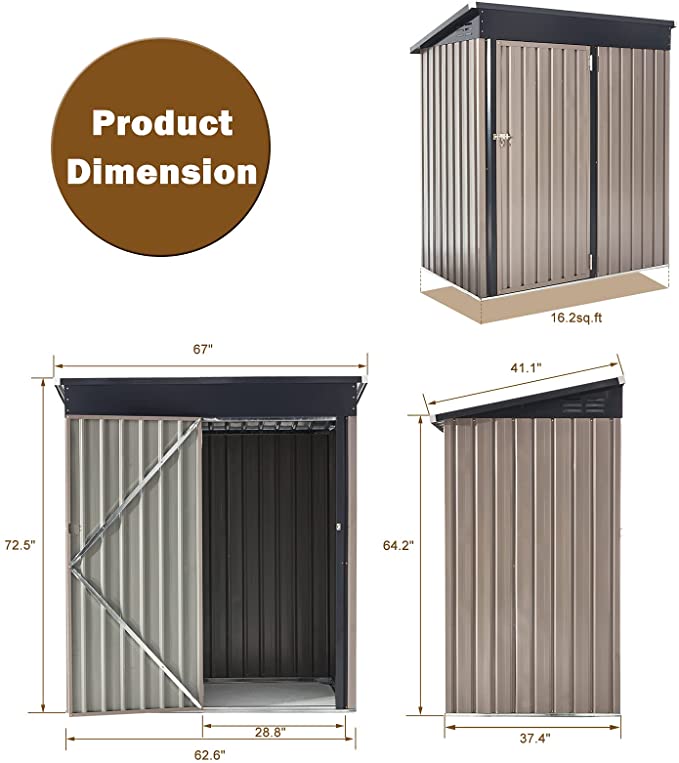 High Performance Home Garden Metal Tools Storage Shed Waterproof Steel cabinet