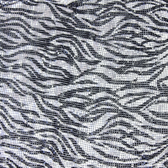 S106 pattern Bling Bling Metallic Sequin Table Cloth Aluminum Metal Mesh Chainmail Fabric For Party dress Wedding Decoration