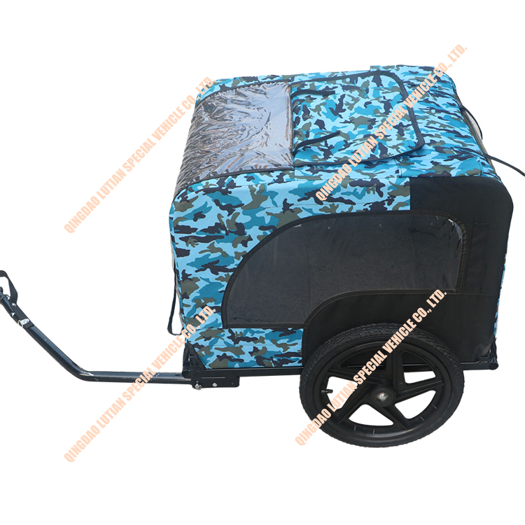 Manufacturer Wholesale Comfortable Pet Dog Bike Trailer High Foldable Dog Trailer For Large Dogs