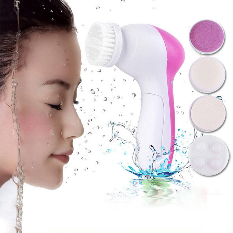5 in 1 Multi-functional Electrical Waterproof Deep Wash Exfoliating Removing Facial Cleaning Brush