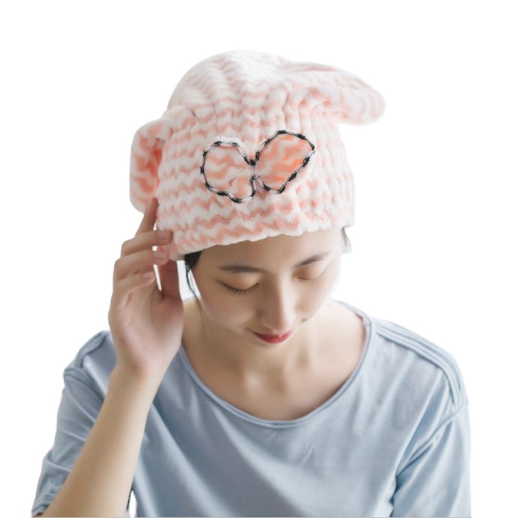 Wholesale Shower Spa Head Wrap Wave Pattern Microfiber Dry Hair Towel