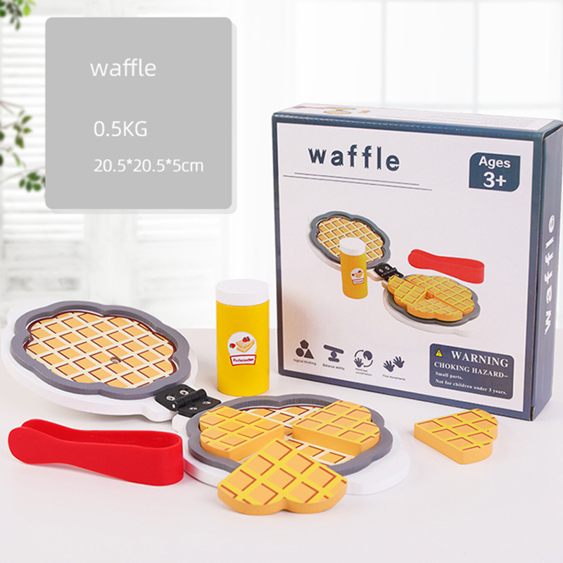 Waffle machine New simulation play house selling car candy set wooden children's popcorn toy wooden kitchenware wholesale