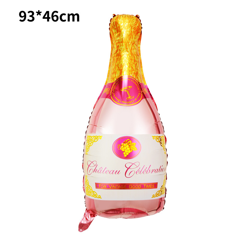 Aluminum balloon decoration, glass, champagne bottle, ball, birthday party decoration