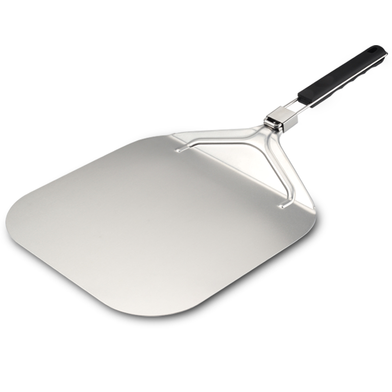 13 inch safe Aluminum Pizza Paddle safe Transfer Pizza peel with Foldable TPR handle