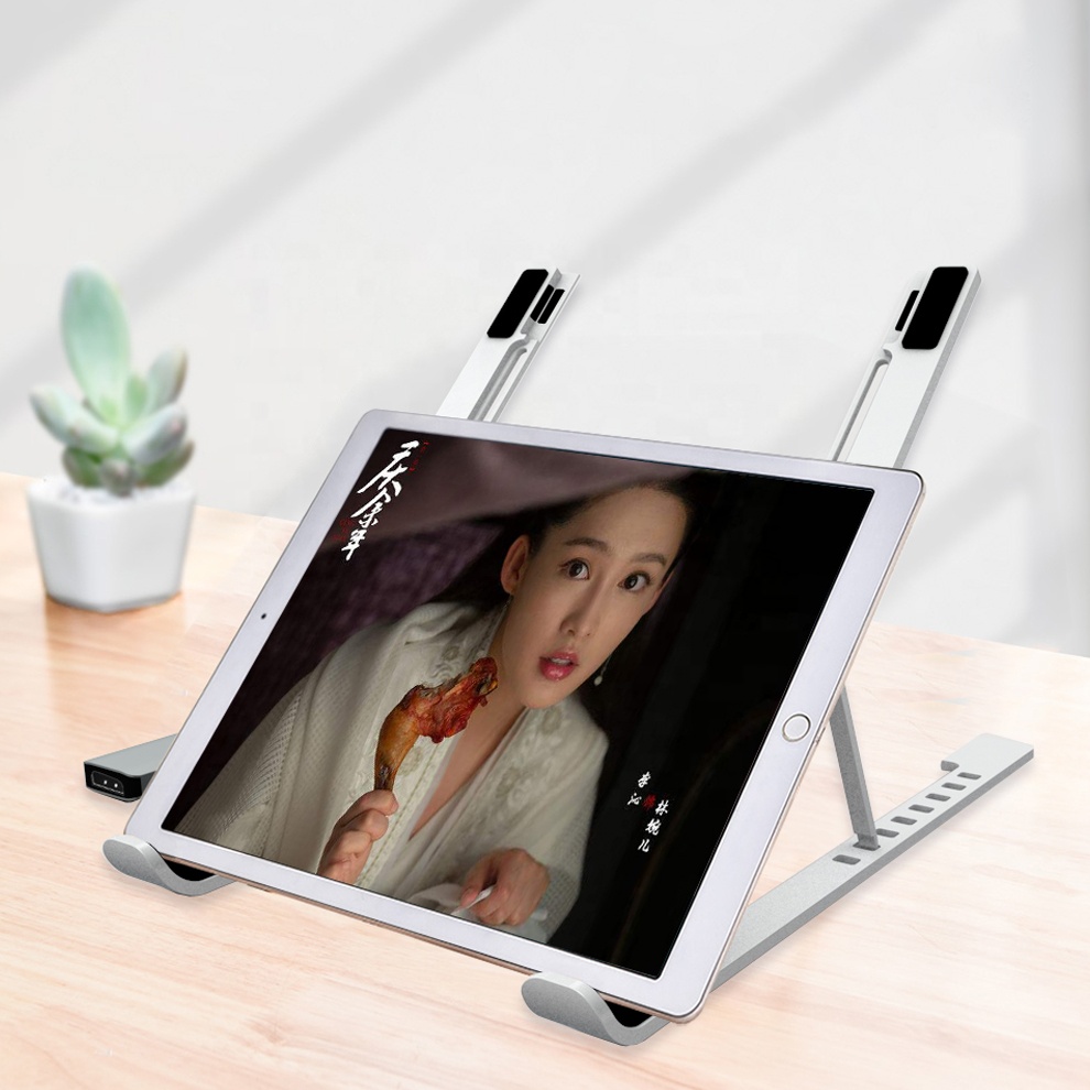 Universal Adjustable Folding Aluminium Table For Ipad Laptop Tablet Stand Holder 13 Inch