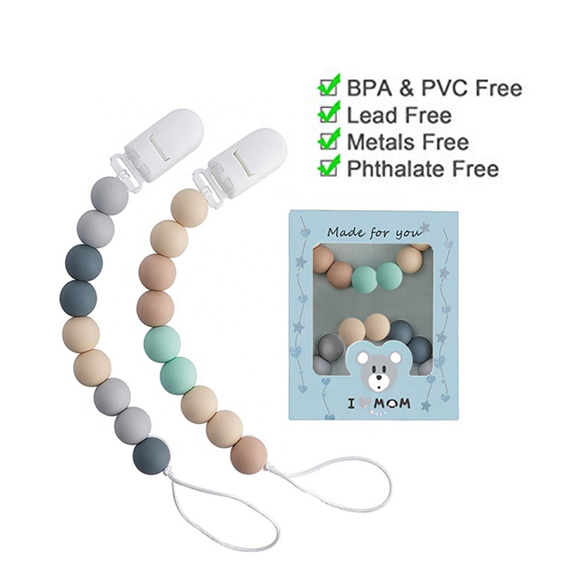 Luxury Brand food Grade Blank White Teether Plastic Silicone Soother Adult Pacifier Clip