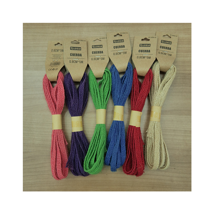 Home decoration DIY accessories ornament colorful braided raw flat linen thread