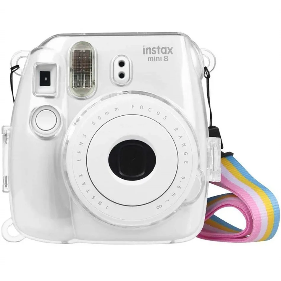 Instax Mini 9 Case Transparent Plastic Cover Instant Camera Protect bag With Strap For Fujifilm Instax Mini 9/ 8 /8+
