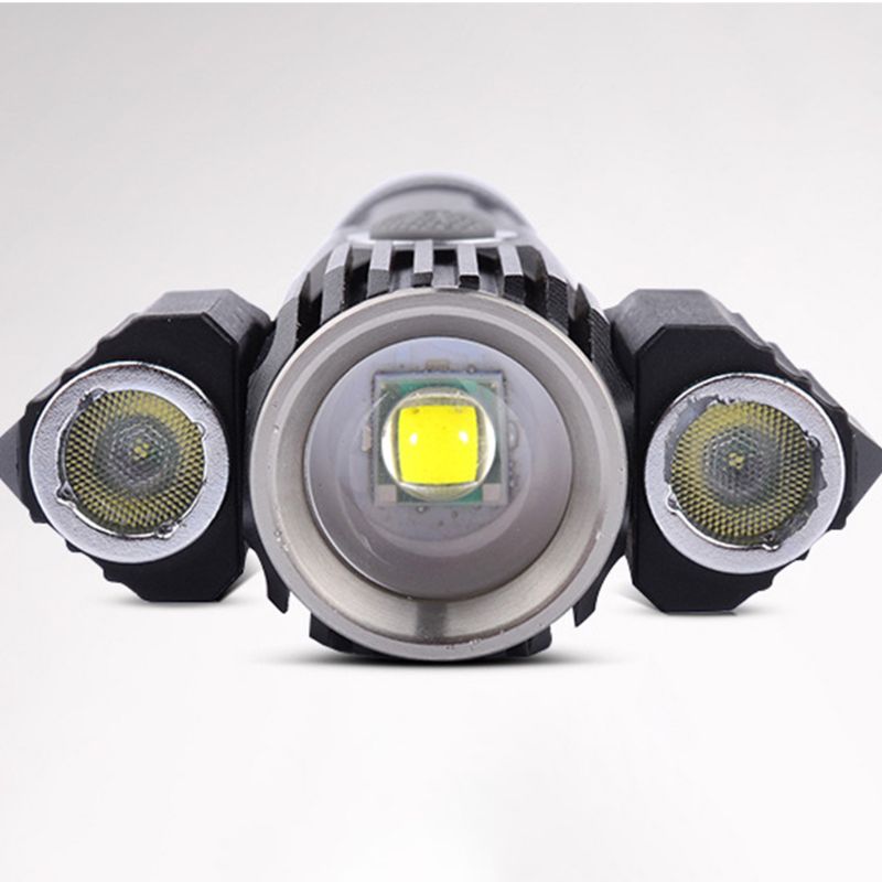 Tactical Portable High Quality Outdoor Hunting Camping Hiking Bicycle USB Rechargeable 18650 Batteries LED Rotating Flashlight