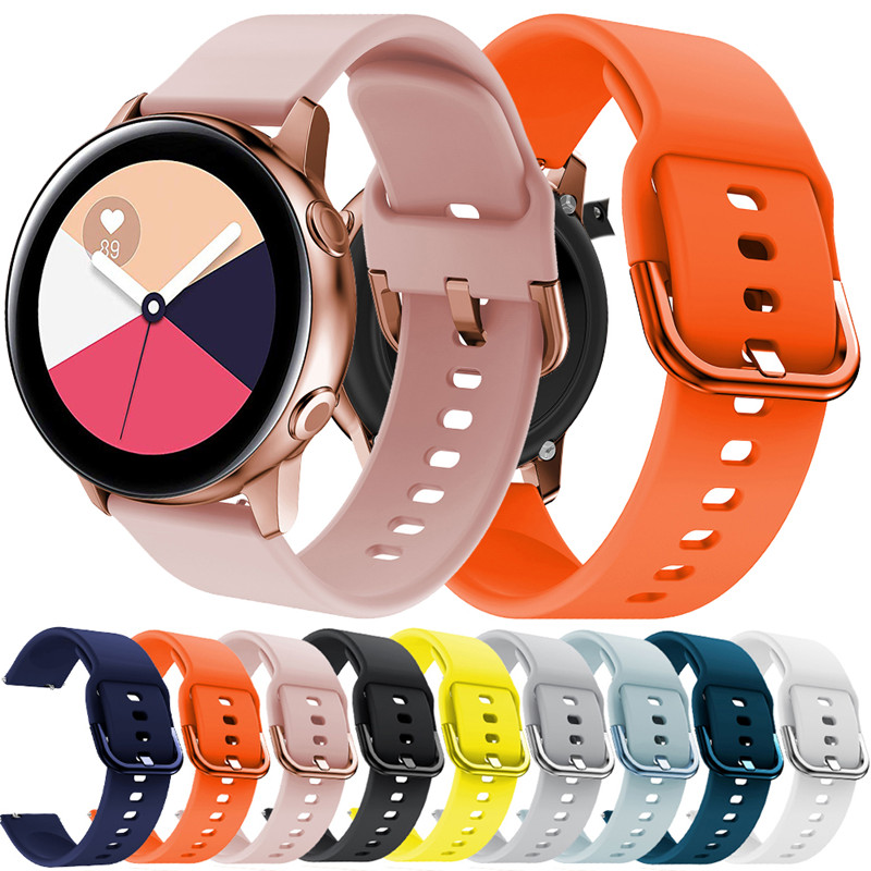 Ремешок силиконовый для Samsung Galaxy Watch Active/Active 2, сменный спортивный браслет для наручных часов, 20 мм 22 мм 40 мм 44 мм