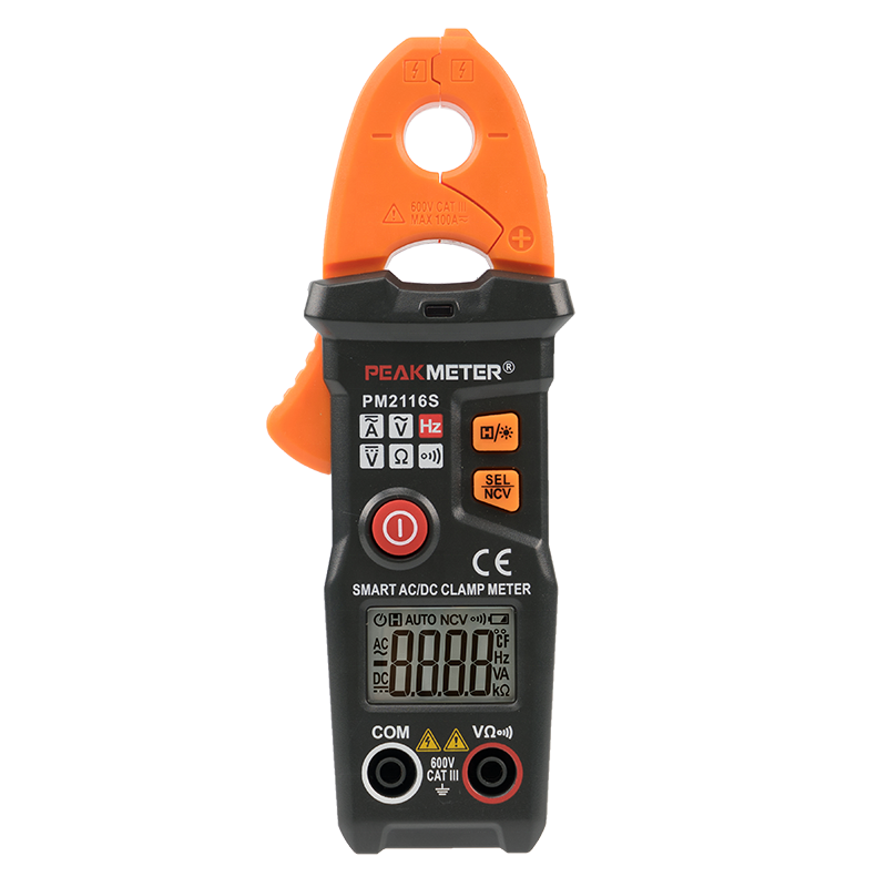 Peakmeter PM2116S 2019 самый популярный цифровой ce Автоматический переменный и постоянный ток частота портативный мини карманный размер NCV портативный умный зажим