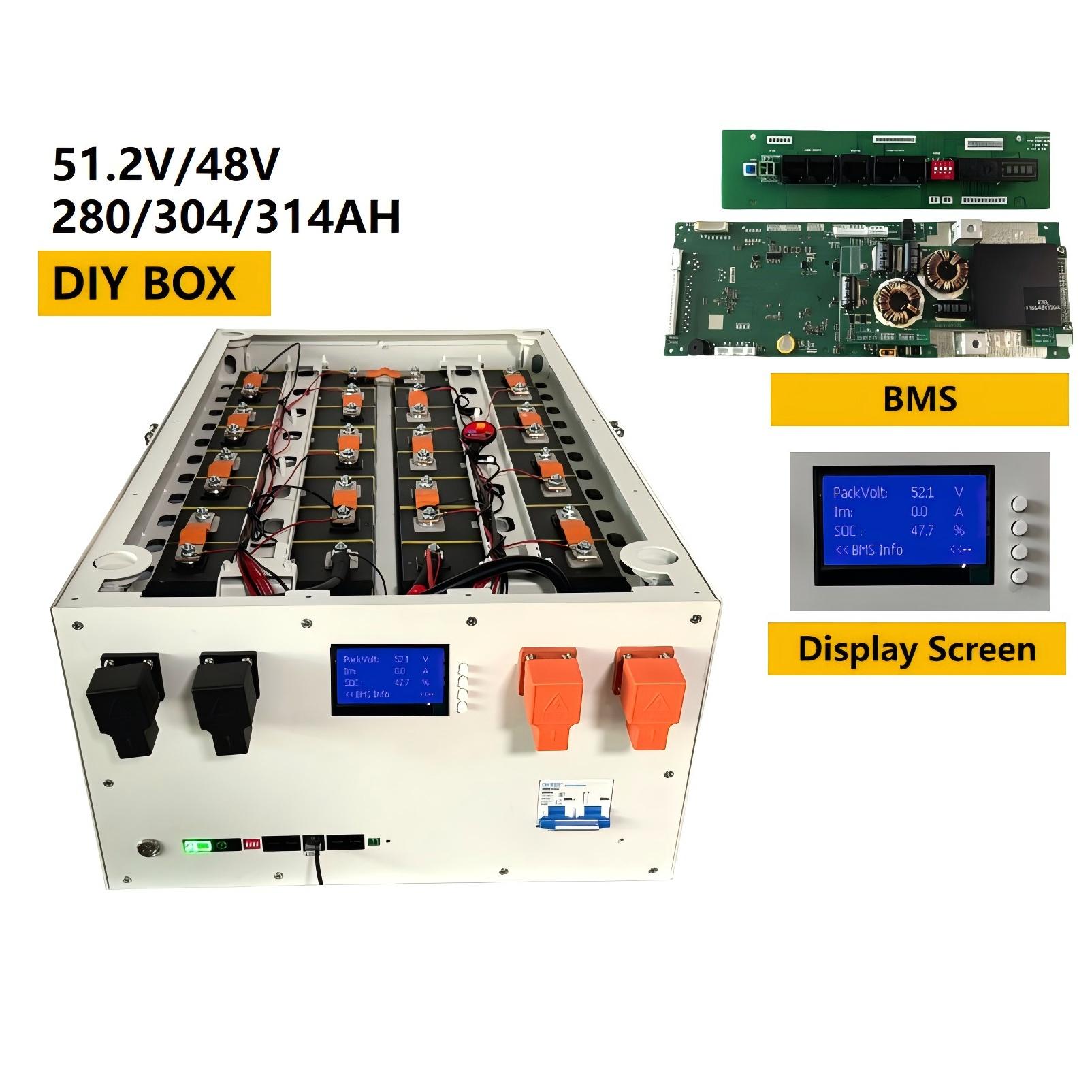 Xiho Energy 15Kwh 51.2V Lifepo4 Battery Case DIY 16S 48V Box Kit 320Ah 280Ah LF280K Lifepo4 Battery With Smart 200A JK BMS