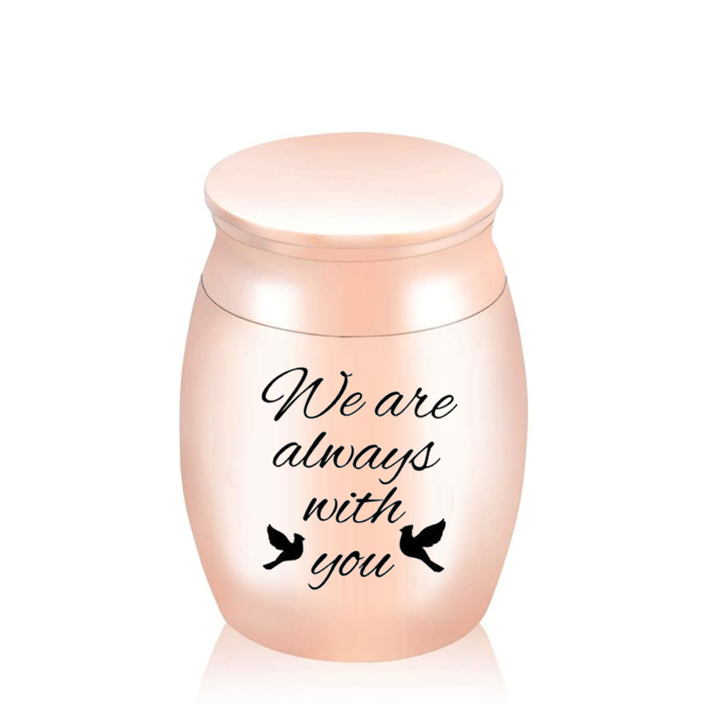 Aluminum alloy silver urn cremation urn souvenir coffin urn 5 colors available -We Are Always With You-
