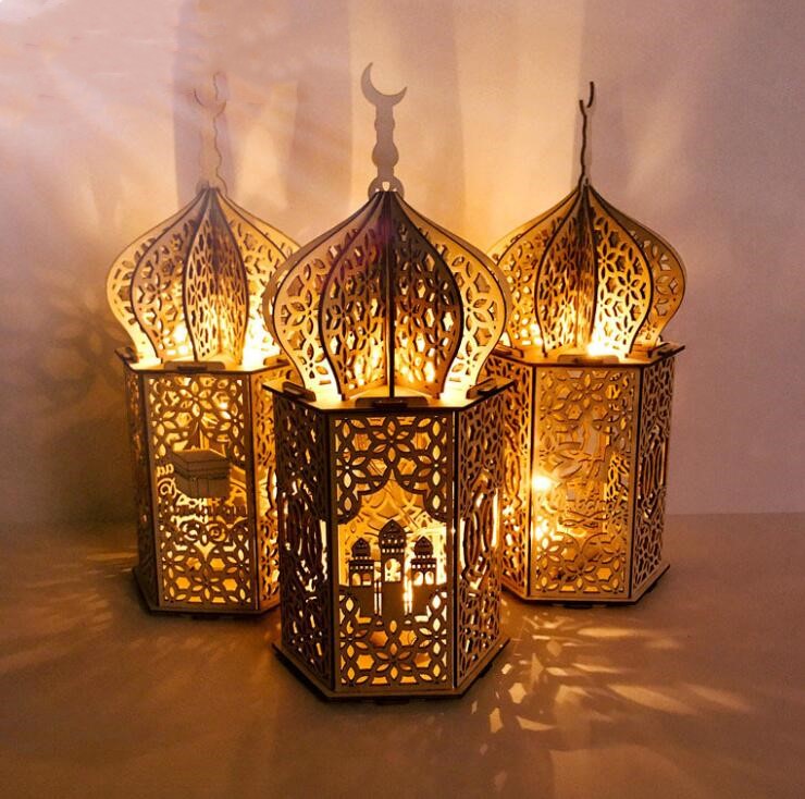 Diy Рамадан украшения ночник ИД дерево светодиодный свет