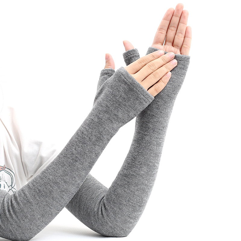 FF3171 Cashmere Winter Women Open Finger Arm Socks Knit Wrist Warmers Gloves Mittens Arm Warmers Long Fingerless Gloves