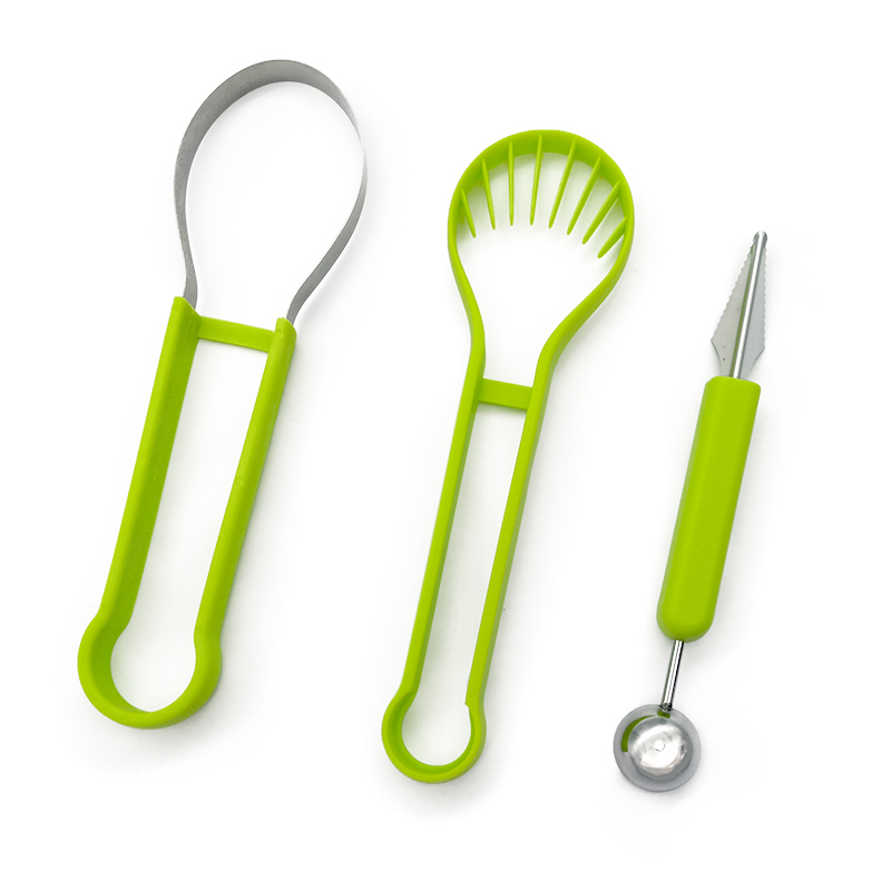 Stainless Steel fruit and vegetable carving tools 3 pcs set Plastic kitchen product fruit & vegetable tools