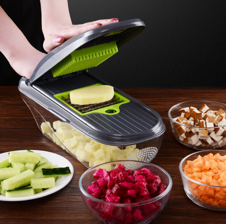 Upgraded 8-knife potato grater, kitchen supplies, multi-function box-type vegetable grater