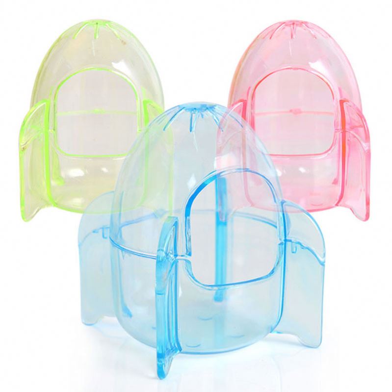 Aquarium Fish Tank Cute Cartoon Small Pet Plastic Transparent Rocket Shape Bath Room Hamster Gerbil Rodent Mice Cage Bed House