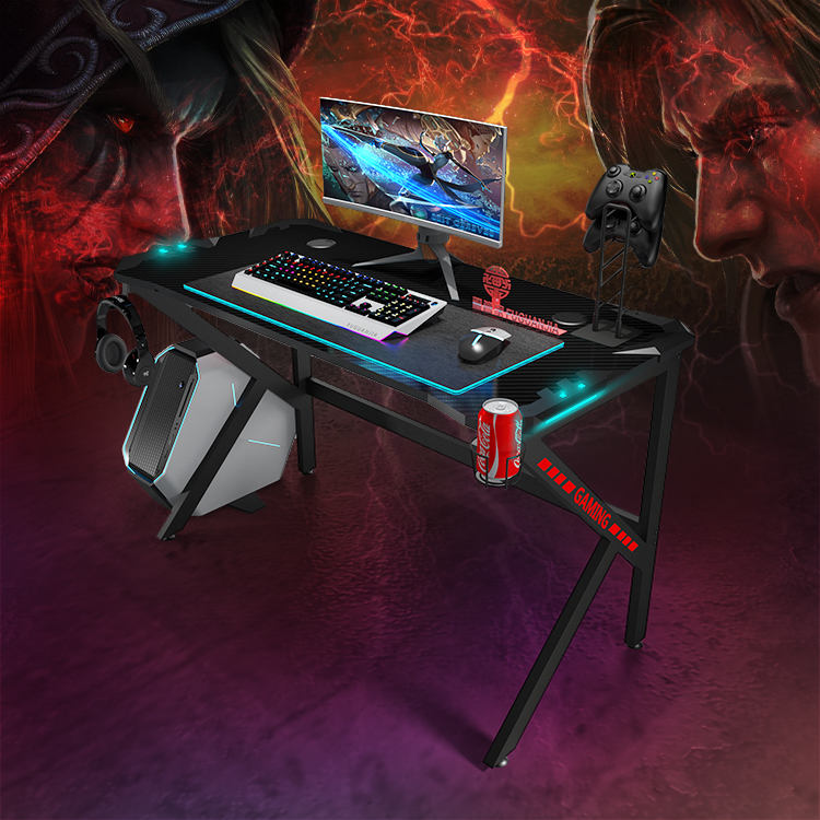 Дешевый профессиональный игровой стол в форме к RGB, светодиодный игровой стол для геймера