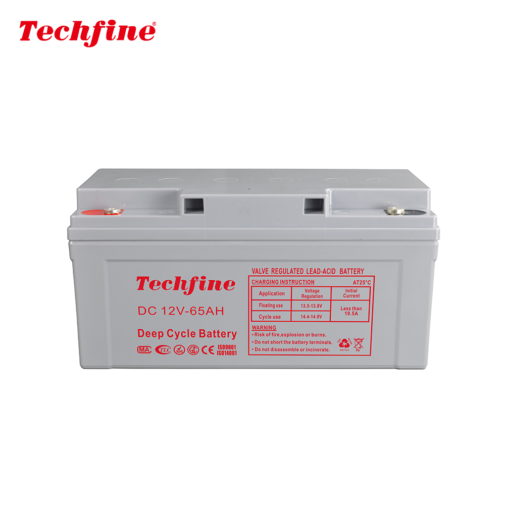 Techfine 12V65AH Deep cycle battery Solar Battery Lead-acid Batteries for soler system