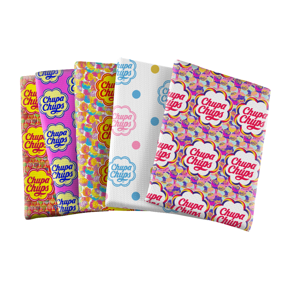 Chupa chups, изготовление на заказ, ливерпульная пуля, ткань из полиэстера с цифровым принтом для поставщика бантов для волос
