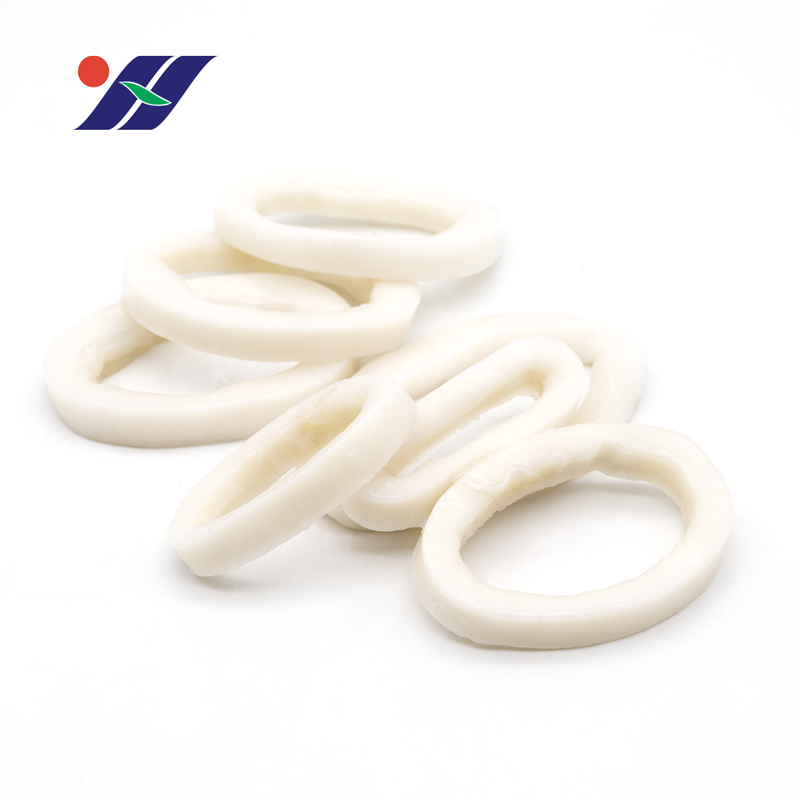 High quality frozen squid ring with ice hanging clothes, semi-finished squid products directly sold by manufacturers