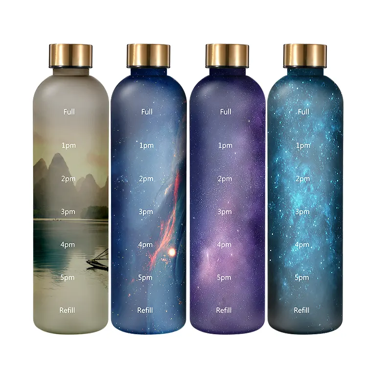 Спортивная бутылка для воды Tritan с BPA бесплатно 500 мл шейкер для фруктов бутылка для питьевой воды с маркером времени