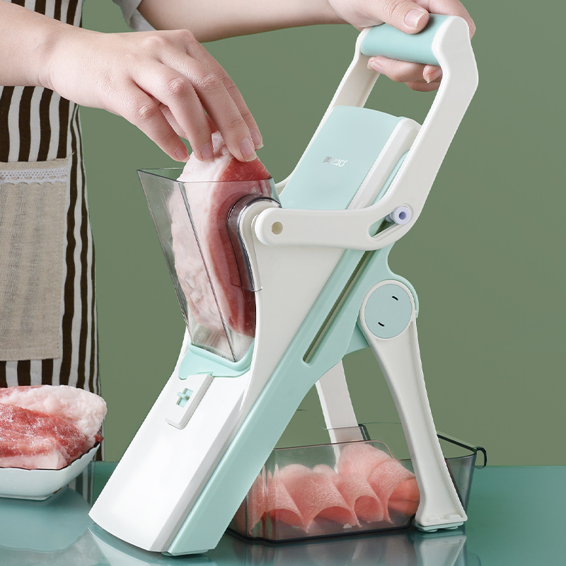 Amazon Top Seller Kitchen Gadgets Adjustable 5 in 1 Hand Operated Frozen Meat Onion Watermelon Mandoline Slicer Vegetable Cutter