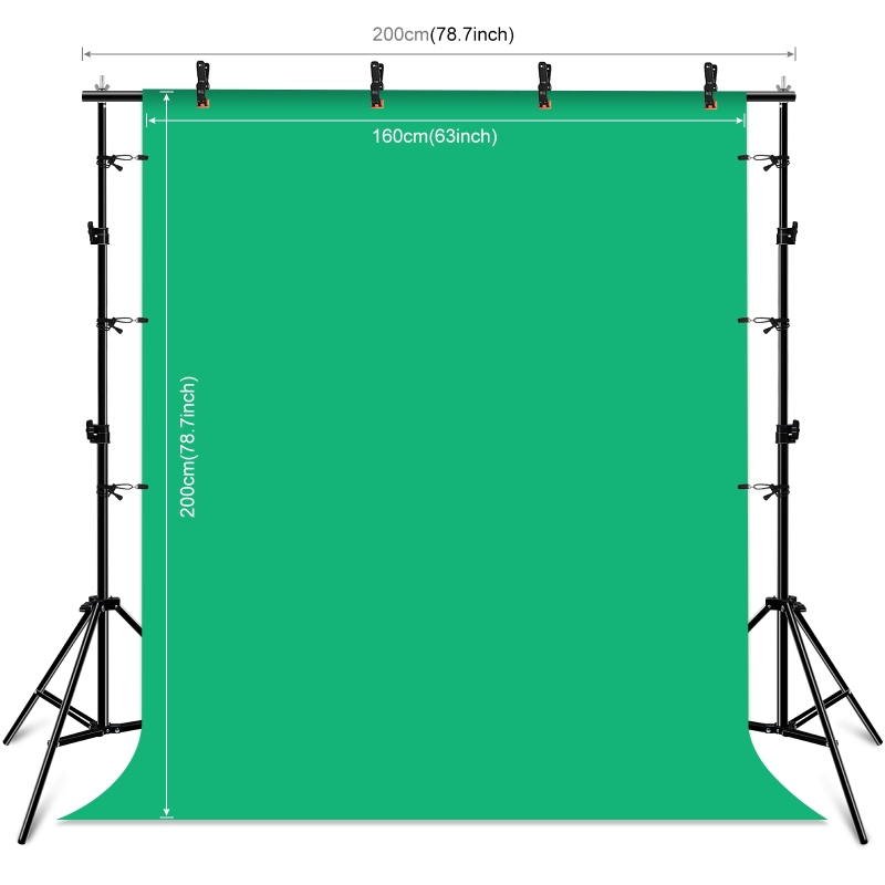 PULUZ 2mx2m Photo Studio Accessories Backdrop Stand Adjustable Photography Background Support Stand with Red Blue Green Backdrop
