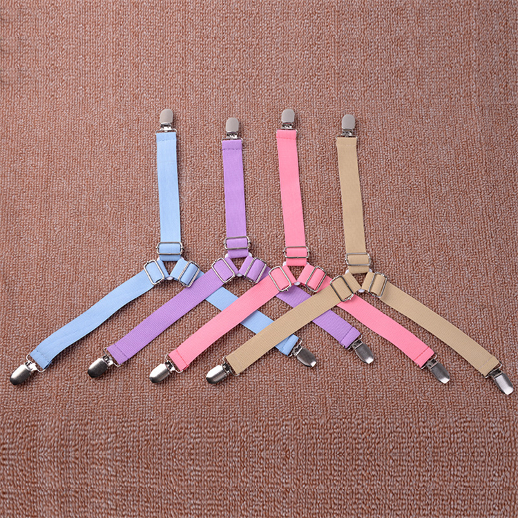 4 pcs pack colorful triangle 360 degree bed sheet holder strap elastic