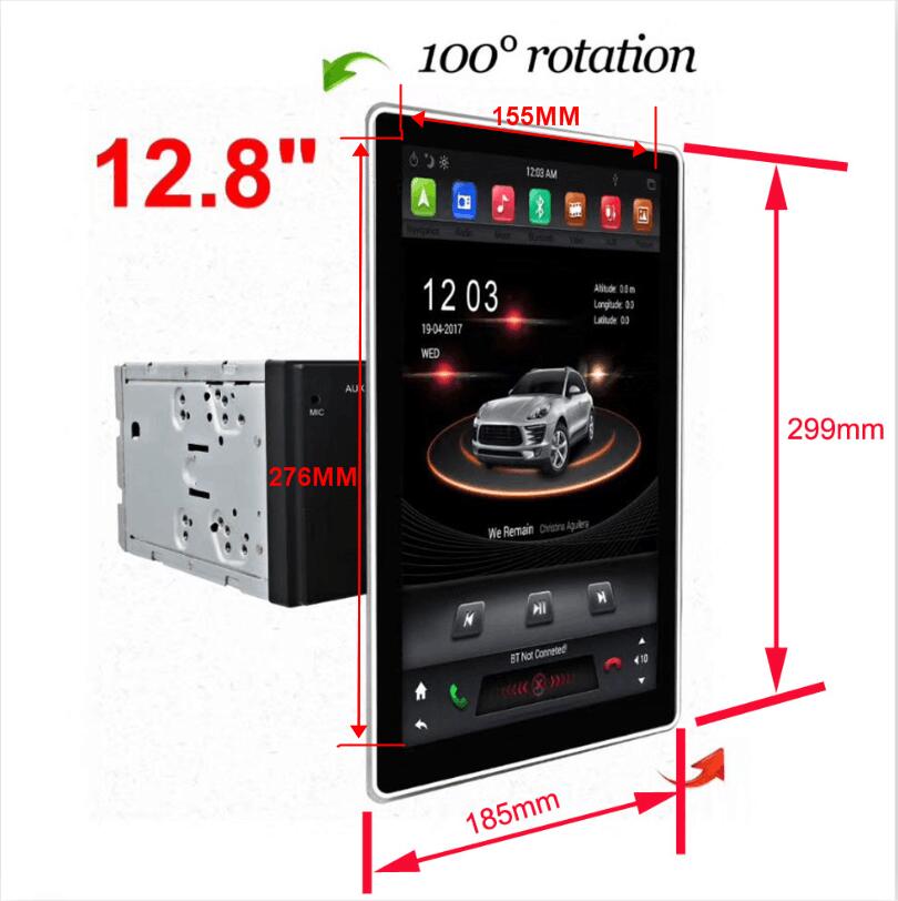 Tesla стиль PX6 автомобильный dvd плеер mp3 GPS Navi для универсальных машин с 12,8 дюймов Большой вращения экрана