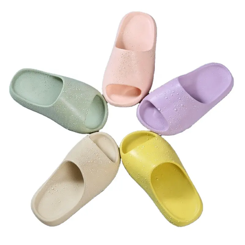 Summer Kids Shoes Beach Slipper Original Custom Logo Baby Pink Yeezy Slides Inspired Colorful Kids Yeezy Slides