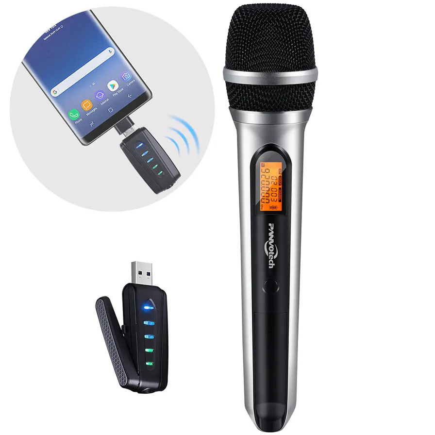 USB Wireless Microphone system for recording with Android smartphone and Windows / Mac Computers