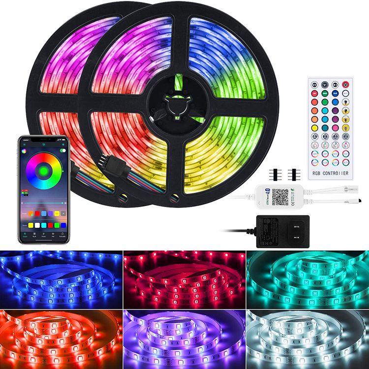Flexible Tape IP65 Waterproof Music Sync BT App RF Remote 5M 10M LED Light Strip 5050 RGB