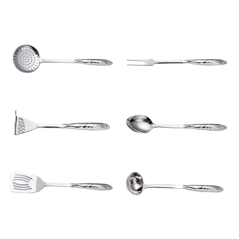 6pcs Hollow Handle Stainless Steel Kitchen accessories Tool Kitchen Utensil Set ladle skimmer potato masher turner