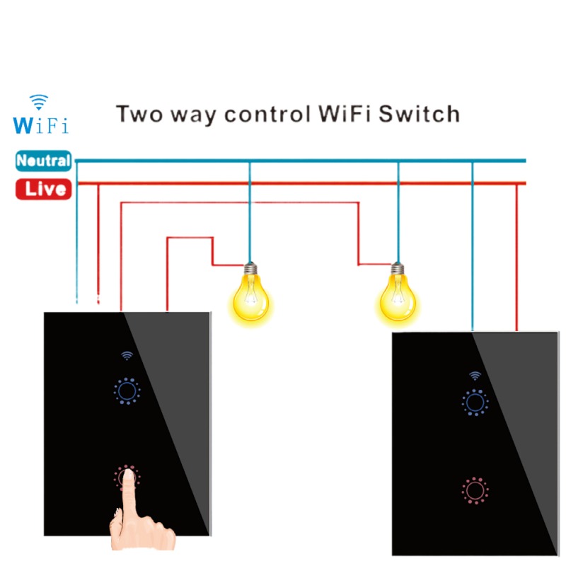 Умный сенсорный выключатель ewelink/tuya Wi-Fi, управление в двух направлениях, работает с системами голосового управления Siri, alexa и goo-gle home