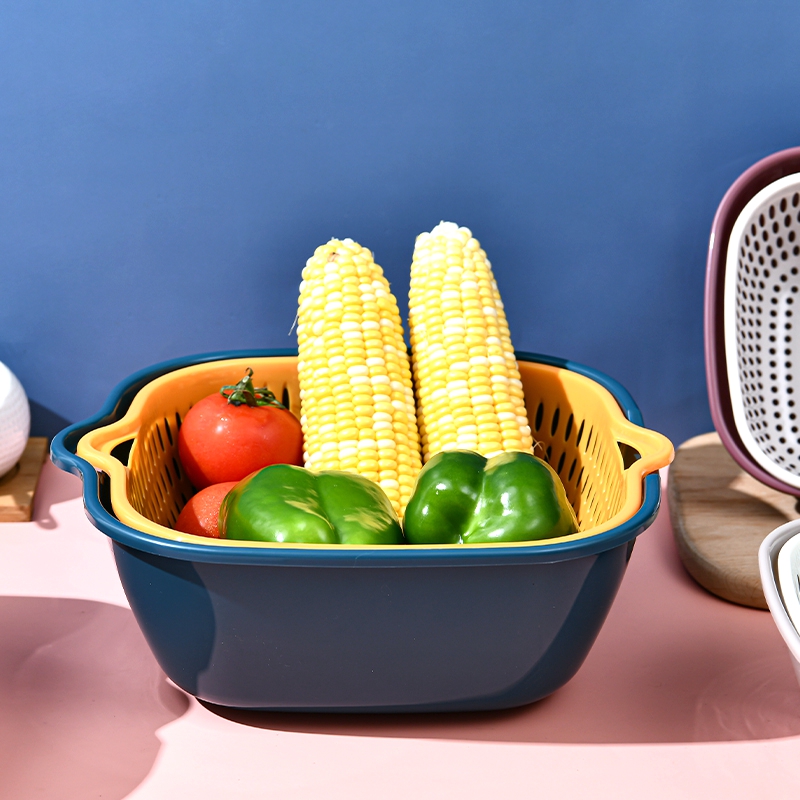 Multifunctional Plastic PP Material Colander Strainer Fruit And Vegetable Kitchen Drain Basket