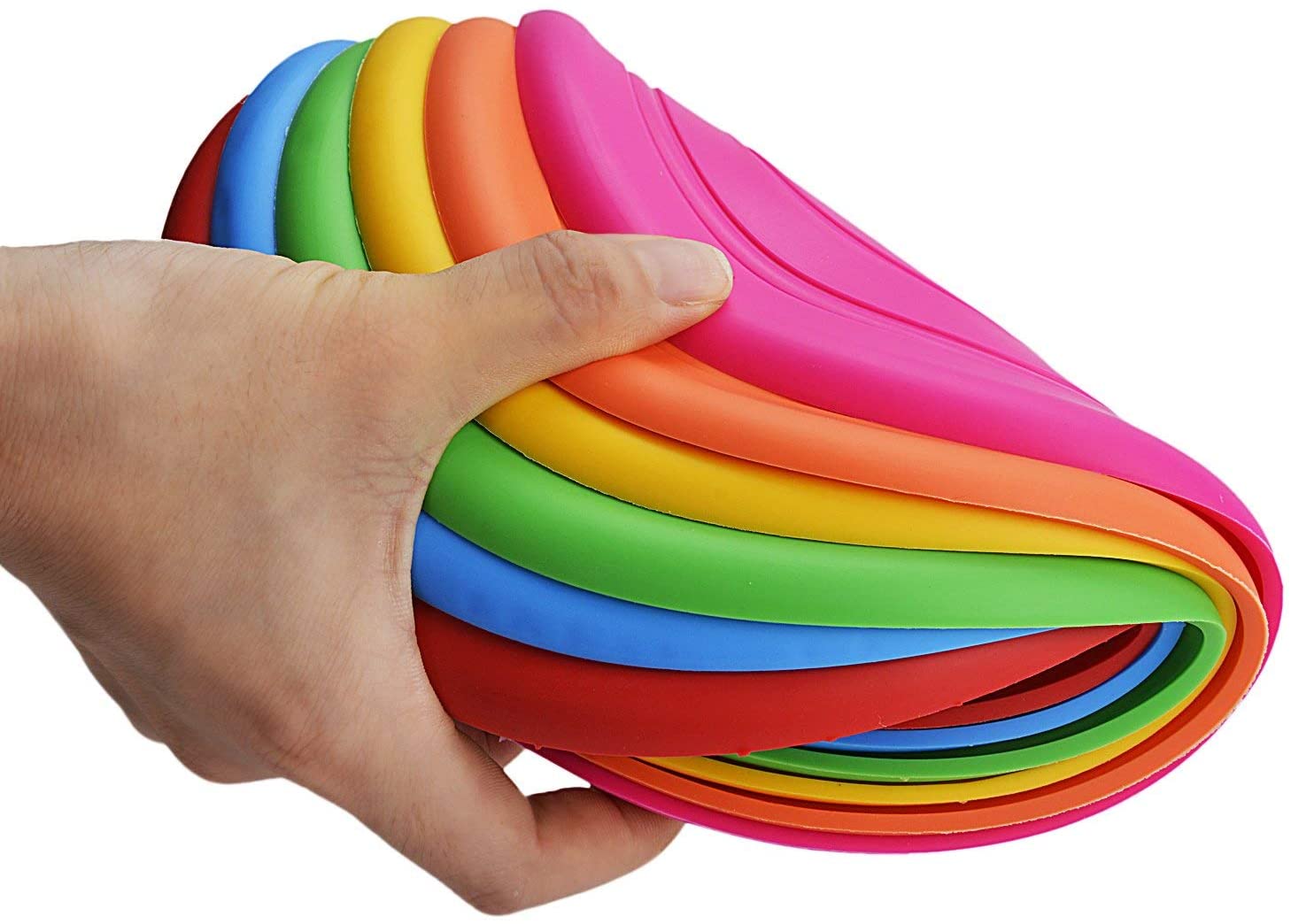 Colorful 6 Pack Bulk Set Kids Flying Disc Toy Outdoor Playing Lawn game oem flying silicone disc