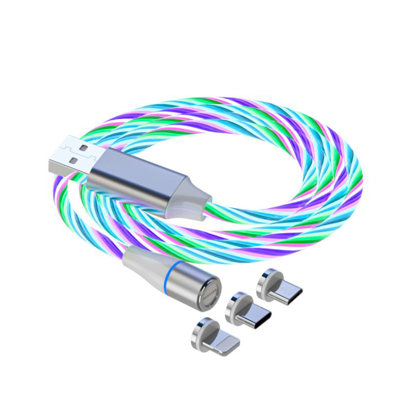 Wik-MS Luminous Charger Magnet micro type C lightning USB connectors raid Cable